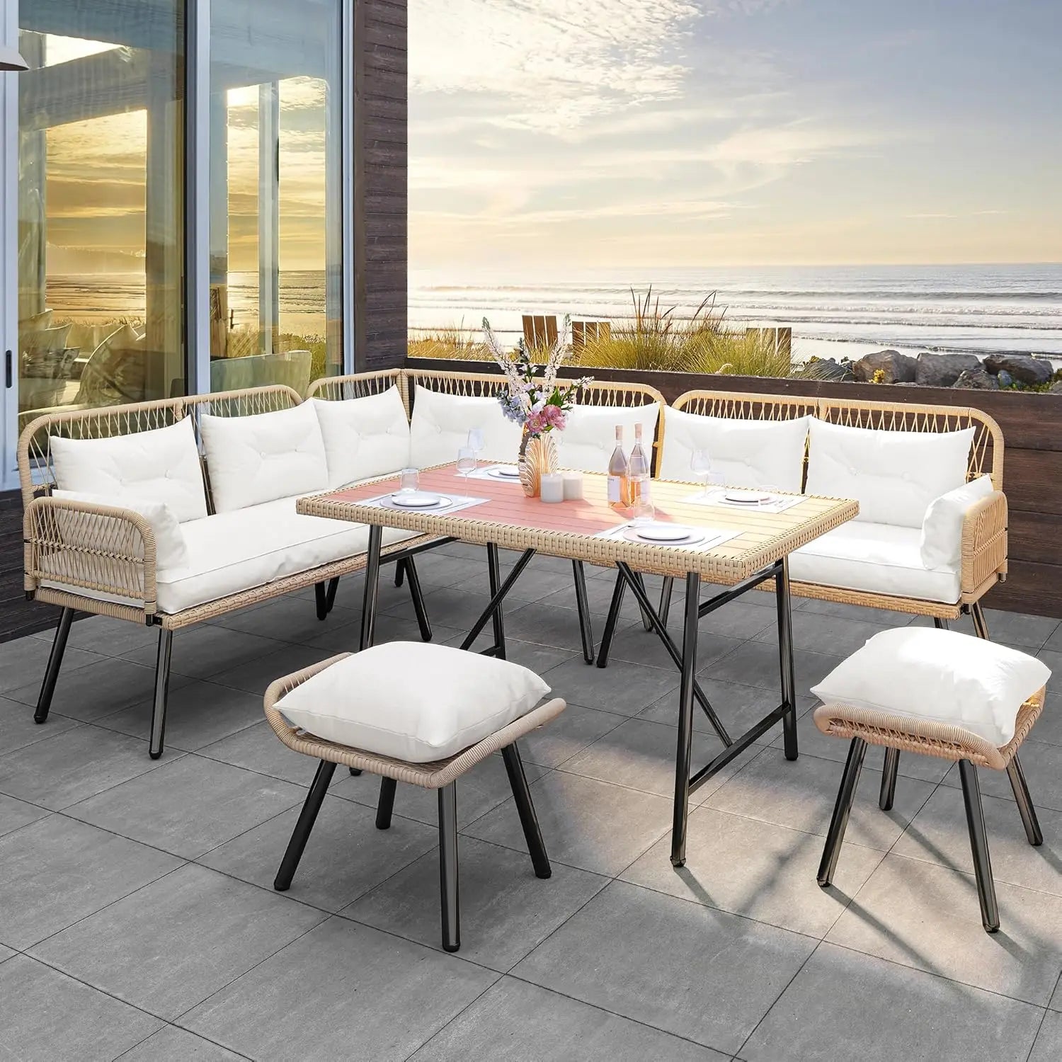 All-Weather L-Shaped Patio Sofa