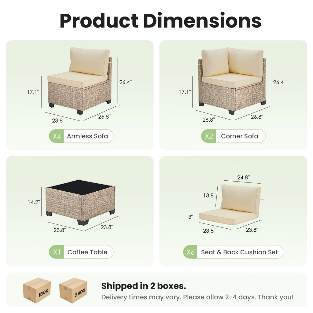 All-Weather Rattan Sectional Set