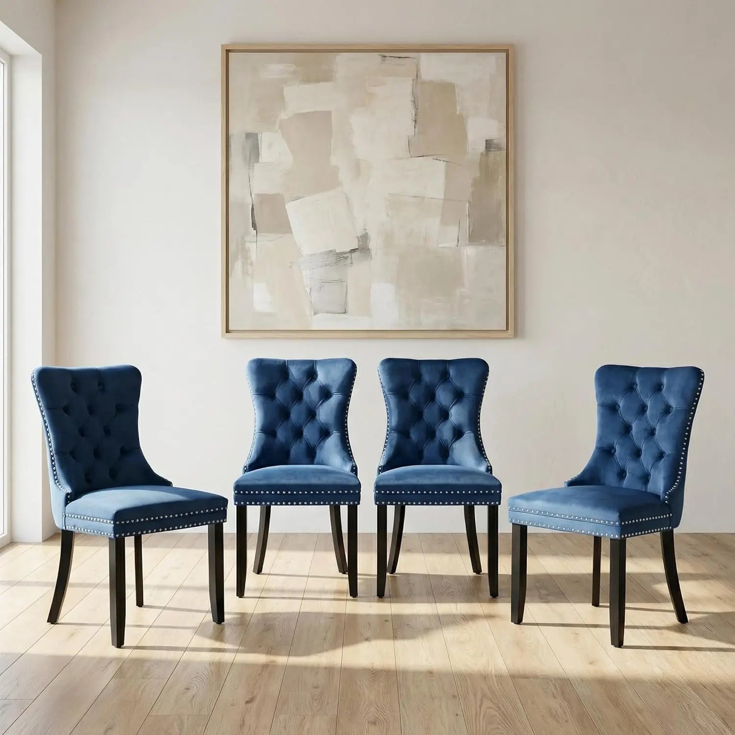 Tufted Velvet Dining Chairs Set of 4
