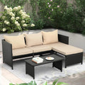 Black Rattan Conversation Set