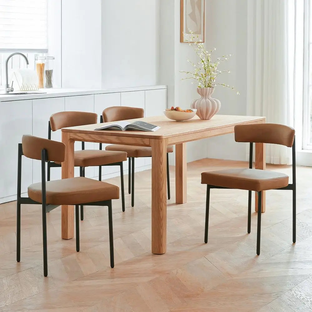 Faux Leather Dining Chairs Set of 4