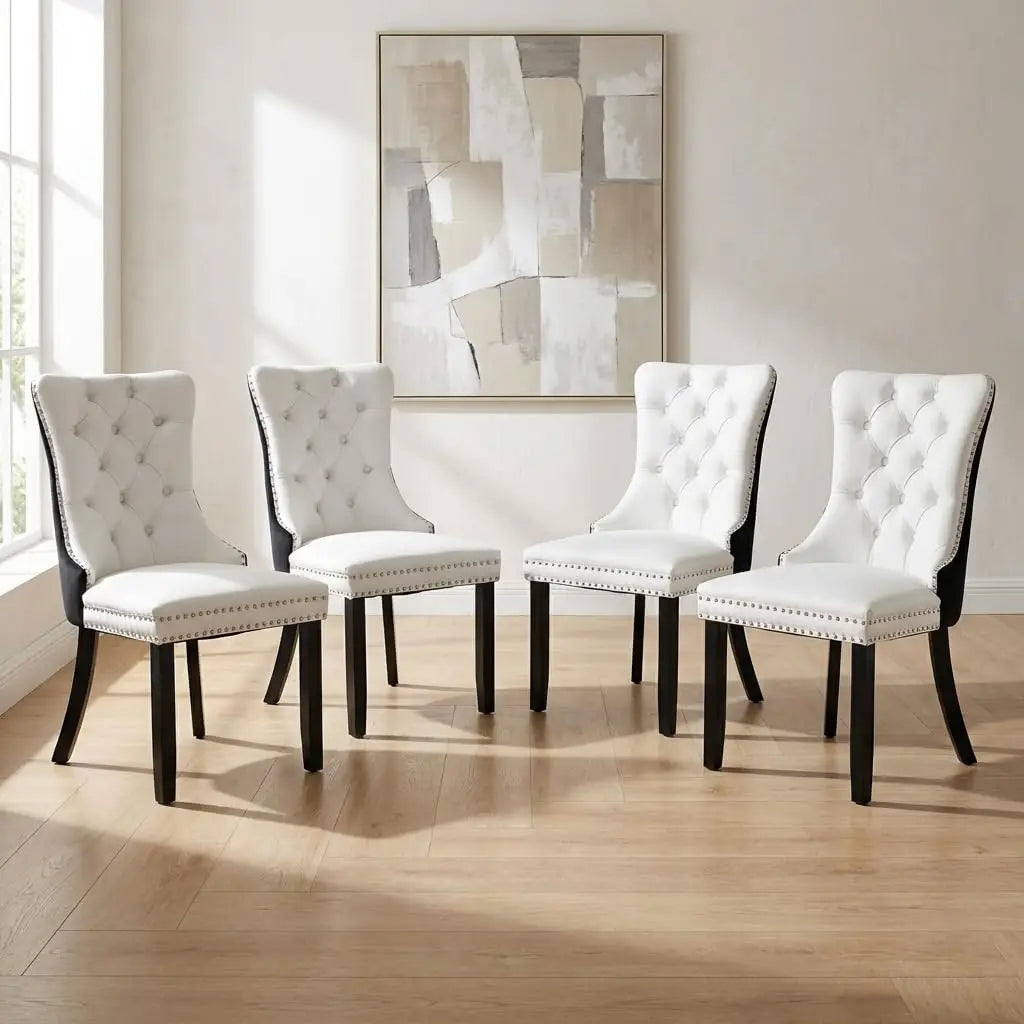 Tufted Velvet Dining Chairs Set of 4