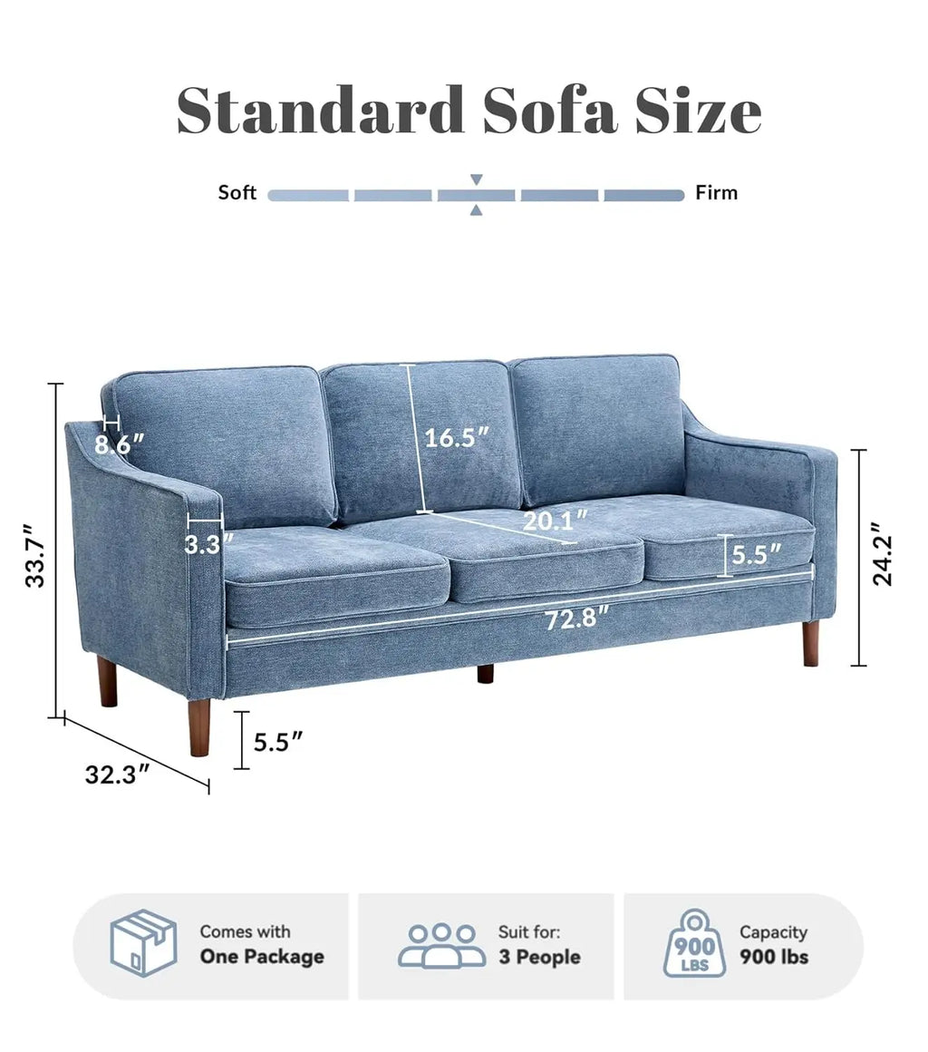 Light Blue Chenille Sofa