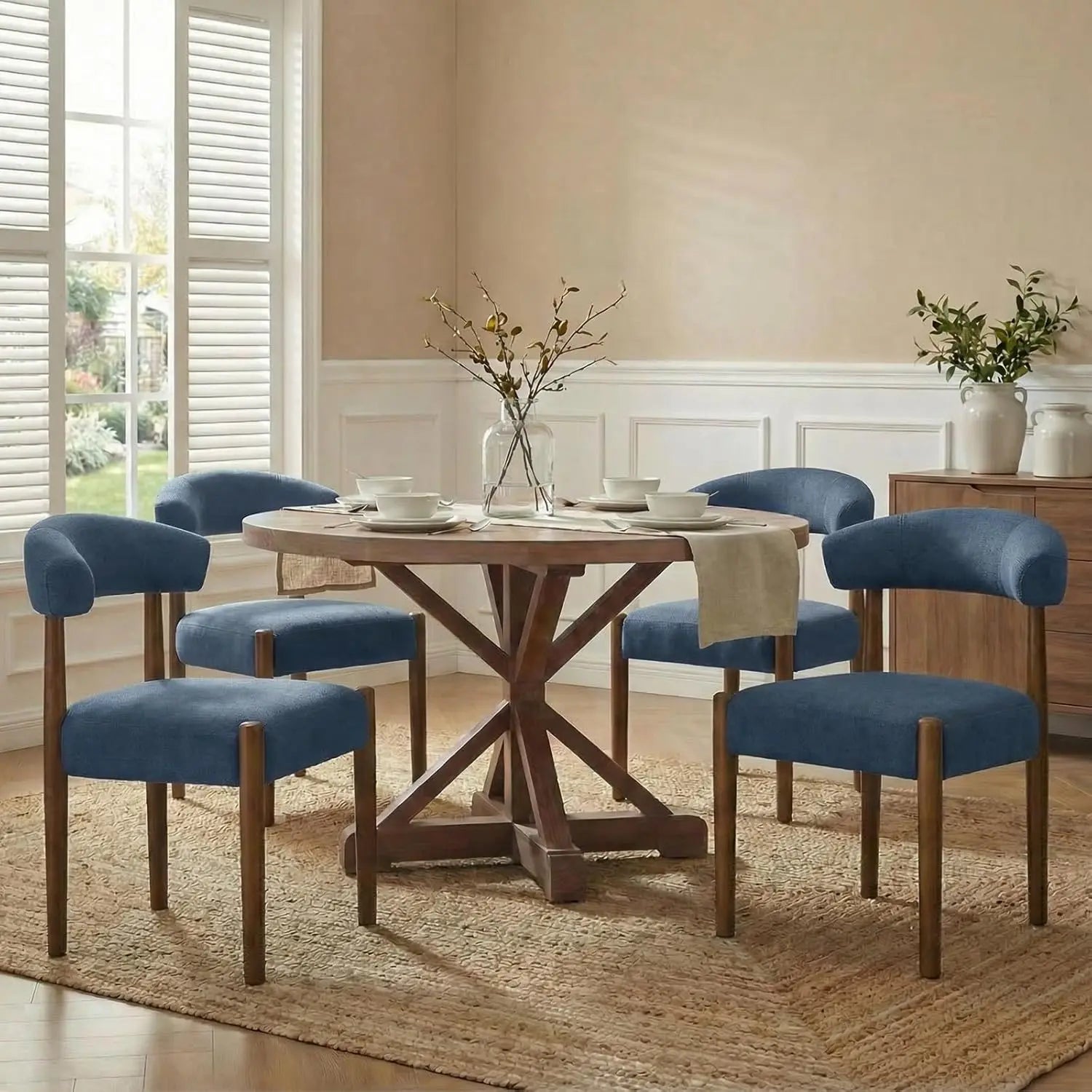 Walnut Dining Chairs Set of 4