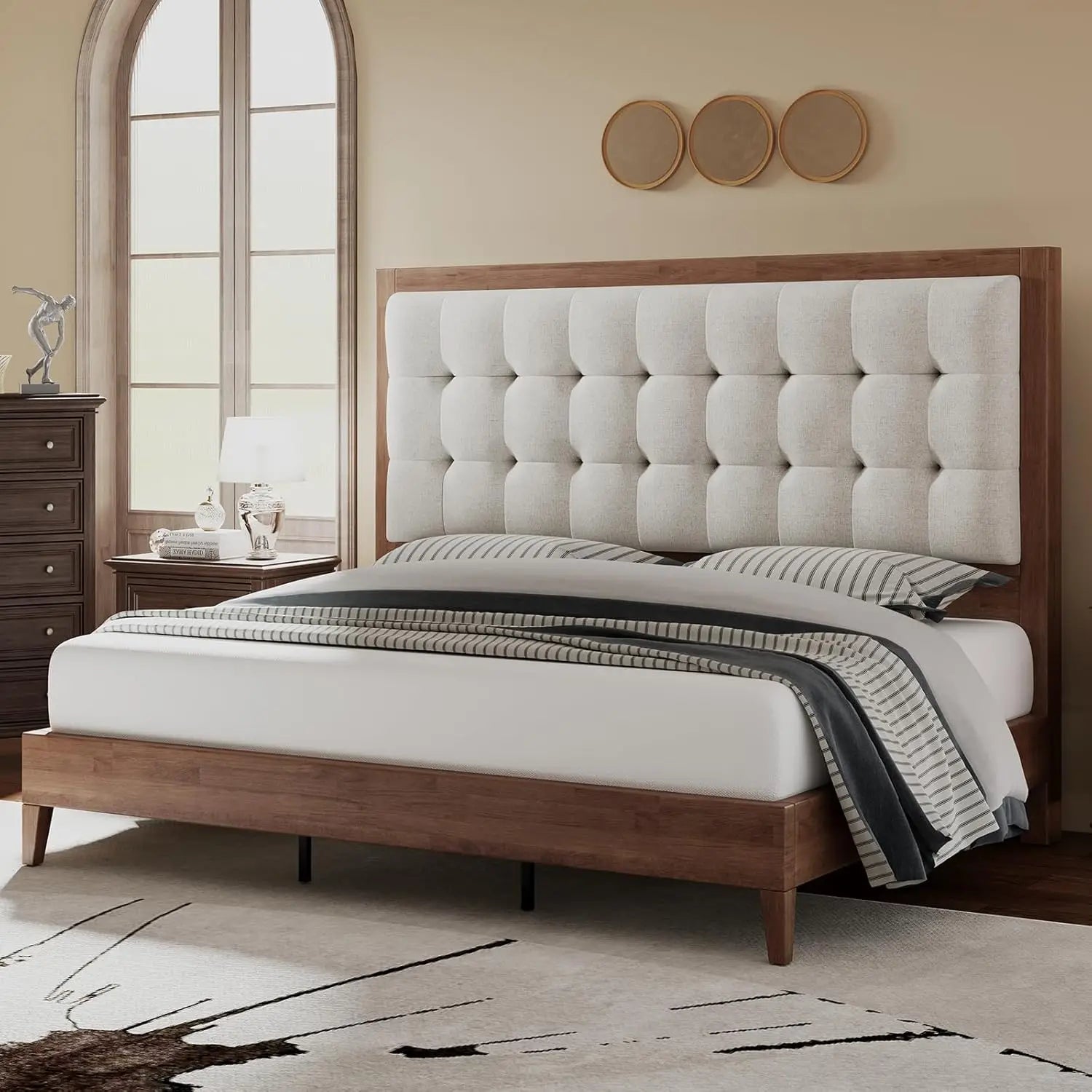 Solid Wood King Platform Bed