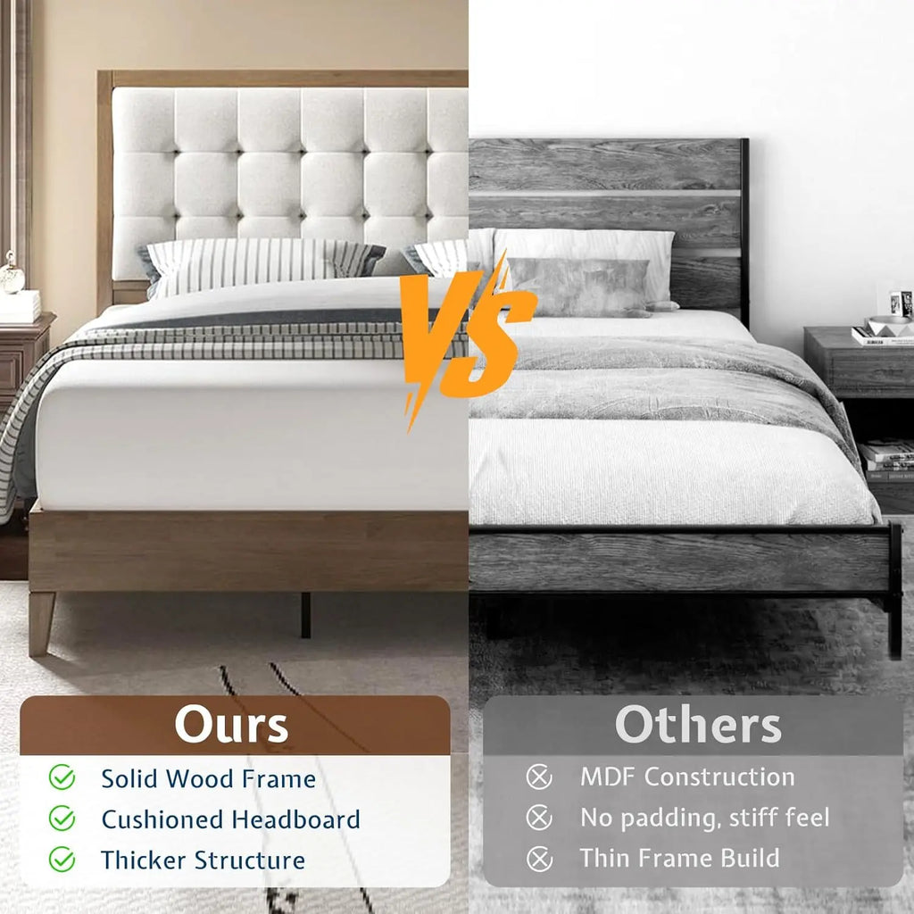 Solid Wood King Platform Bed
