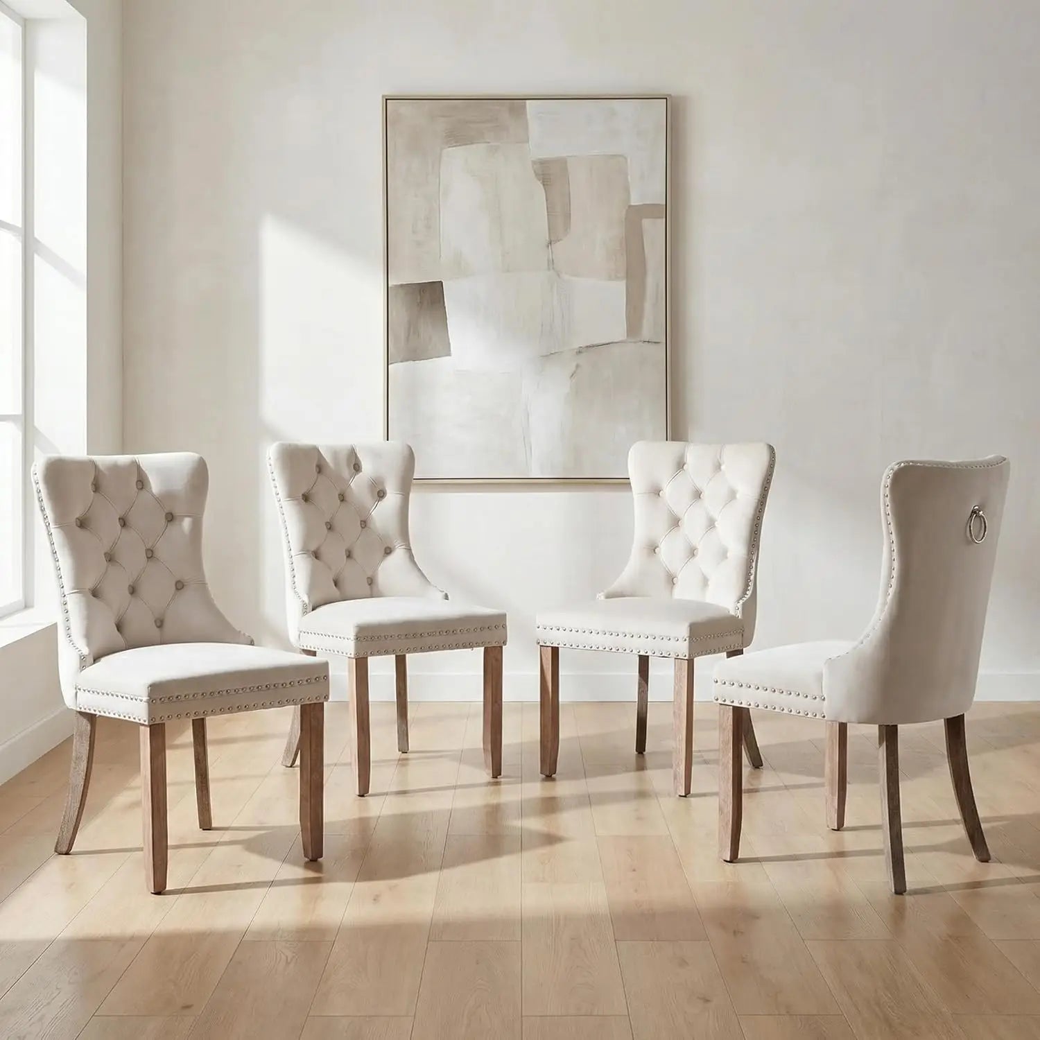 Tufted Velvet Dining Chairs Set of 4