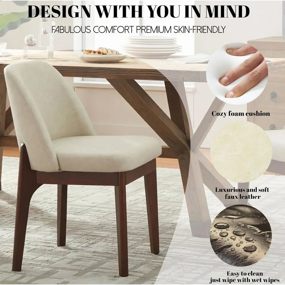 Faux Leather Dining Chairs Set of 2