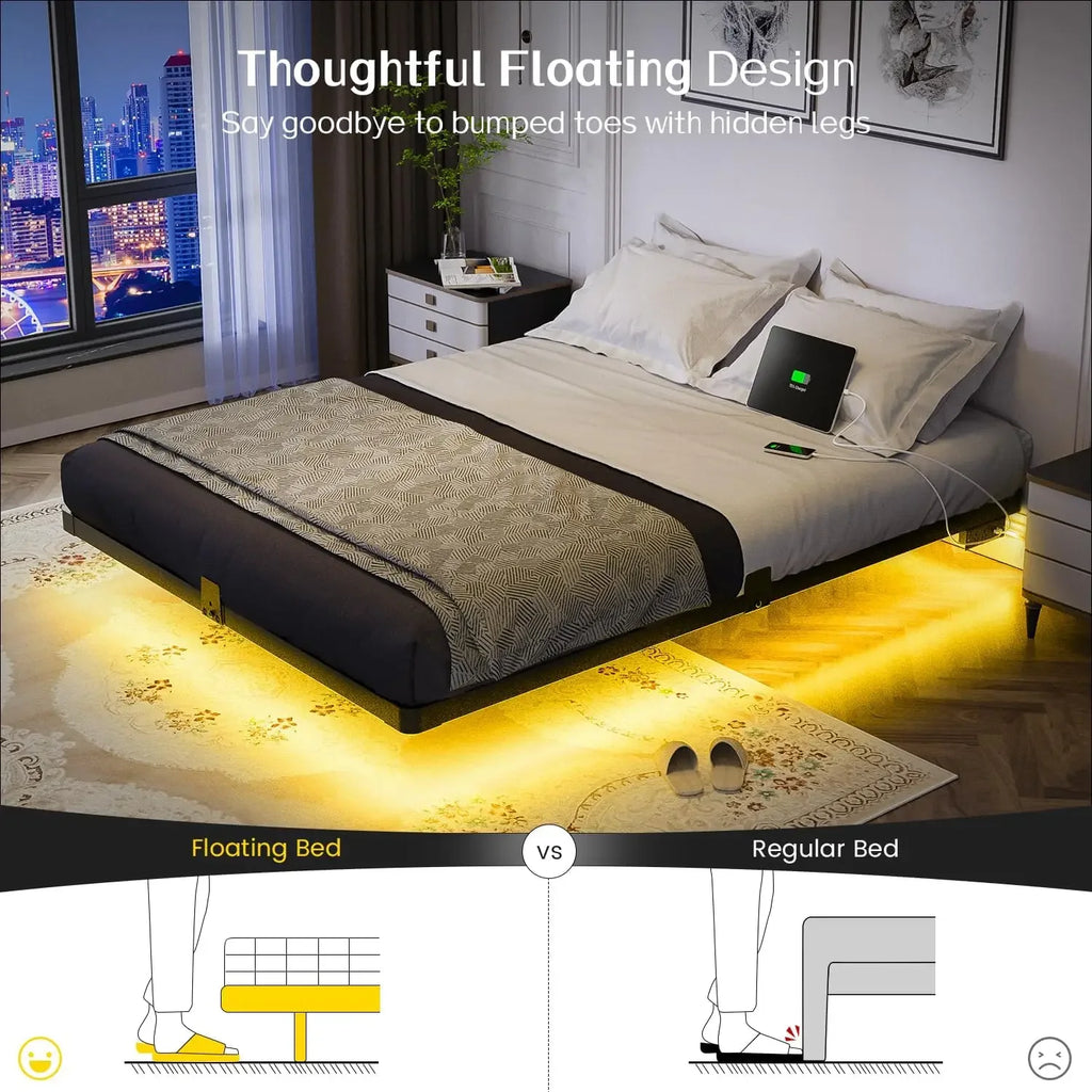 Floating LED Bed Frame