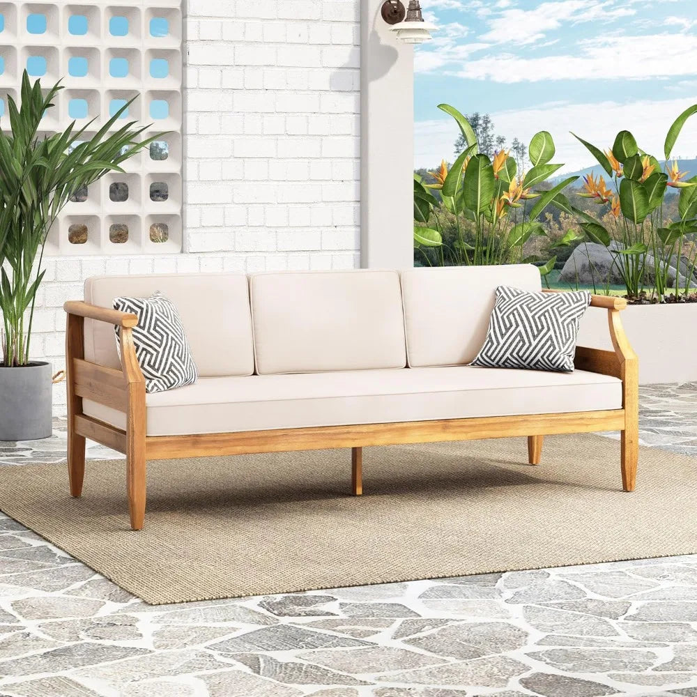 Acacia Wood Outdoor Bench Sofa