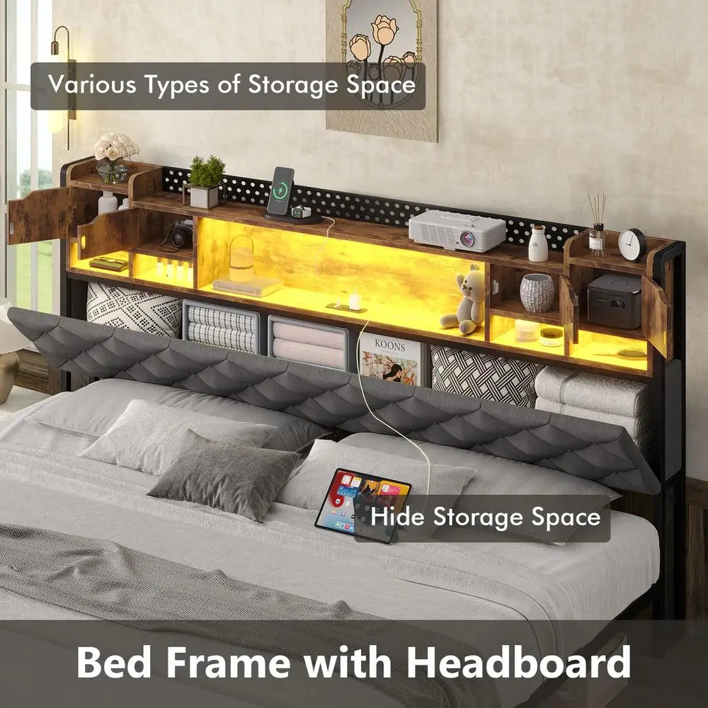 King Upholstered Storage Bed