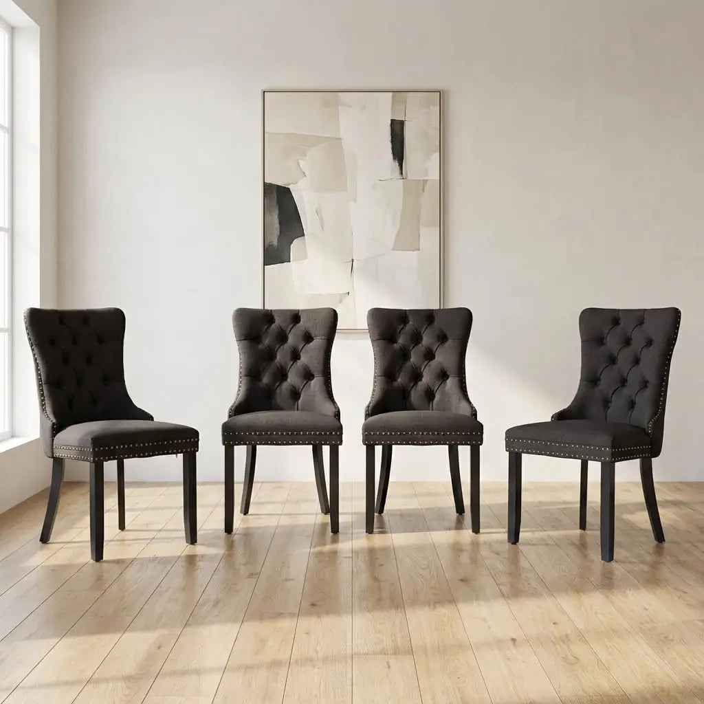 Tufted Velvet Dining Chairs Set of 4