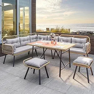 All-Weather L-Shaped Patio Sofa