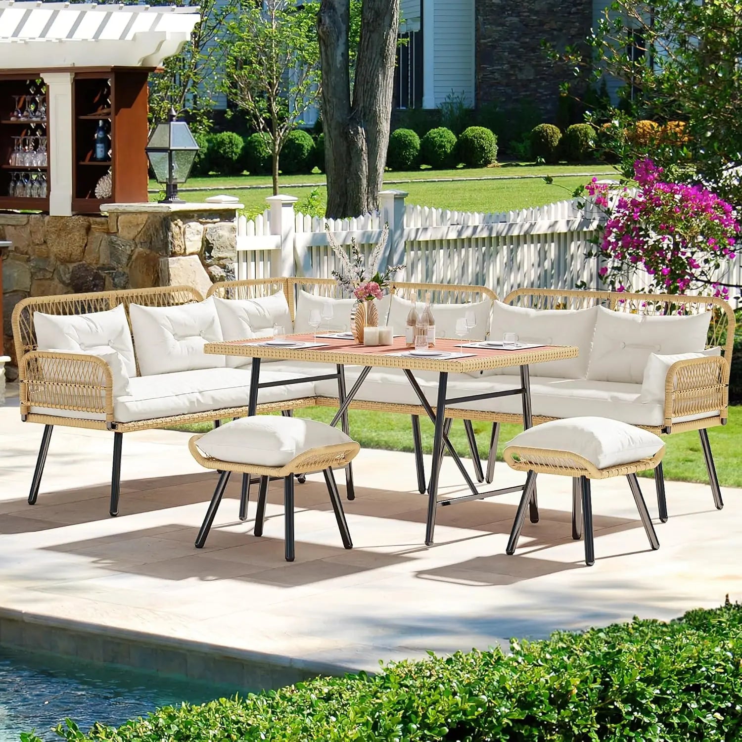 All-Weather L-Shaped Patio Sofa