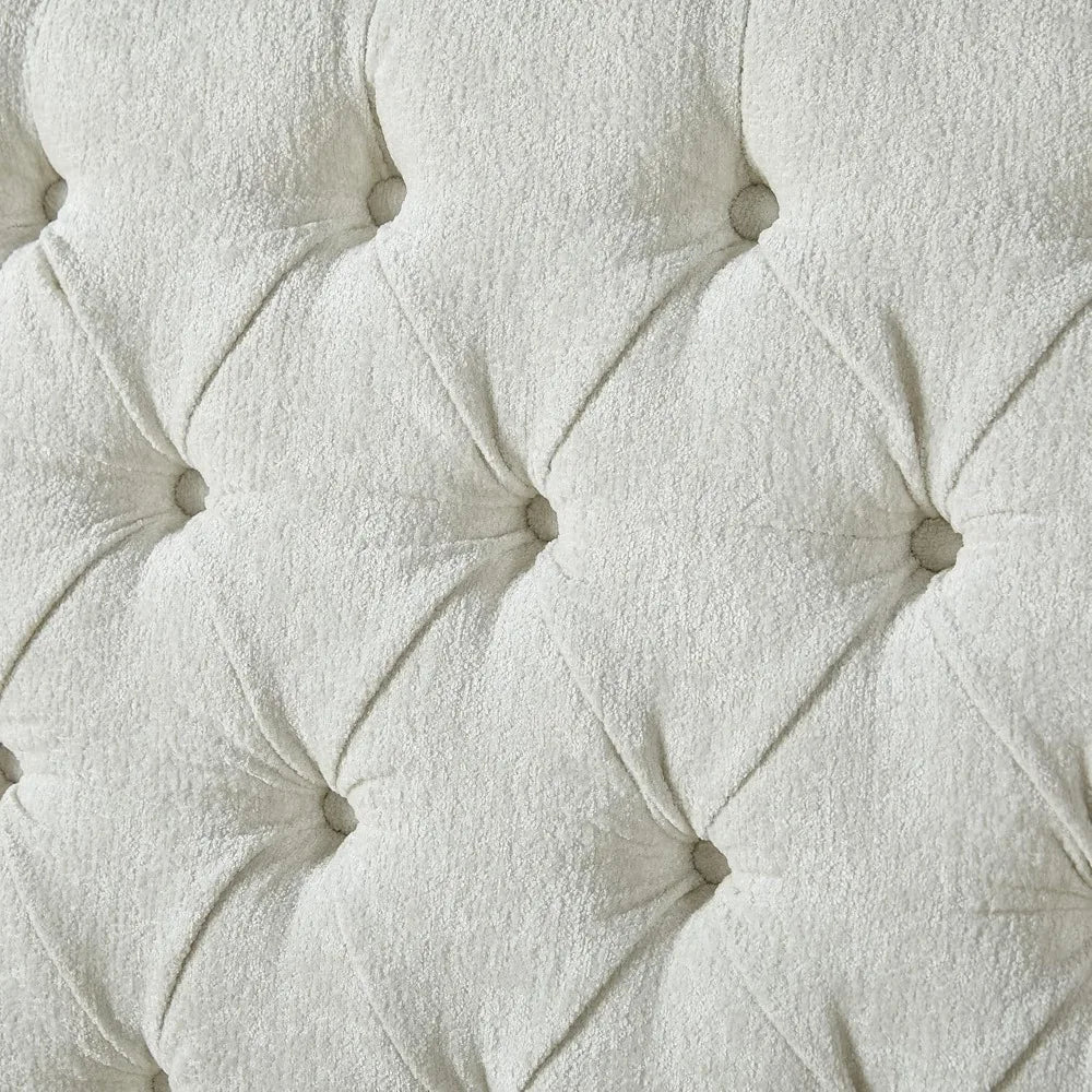 Chenille Upholstered Sleigh Bed