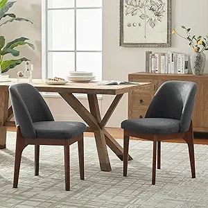 Faux Leather Dining Chairs Set of 2