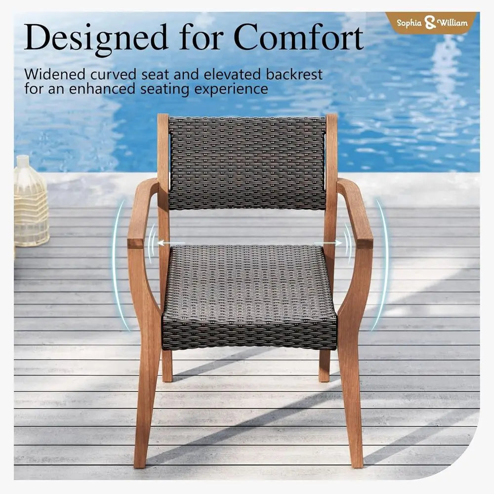 Outdoor Wicker Dining Chairs Set of 2