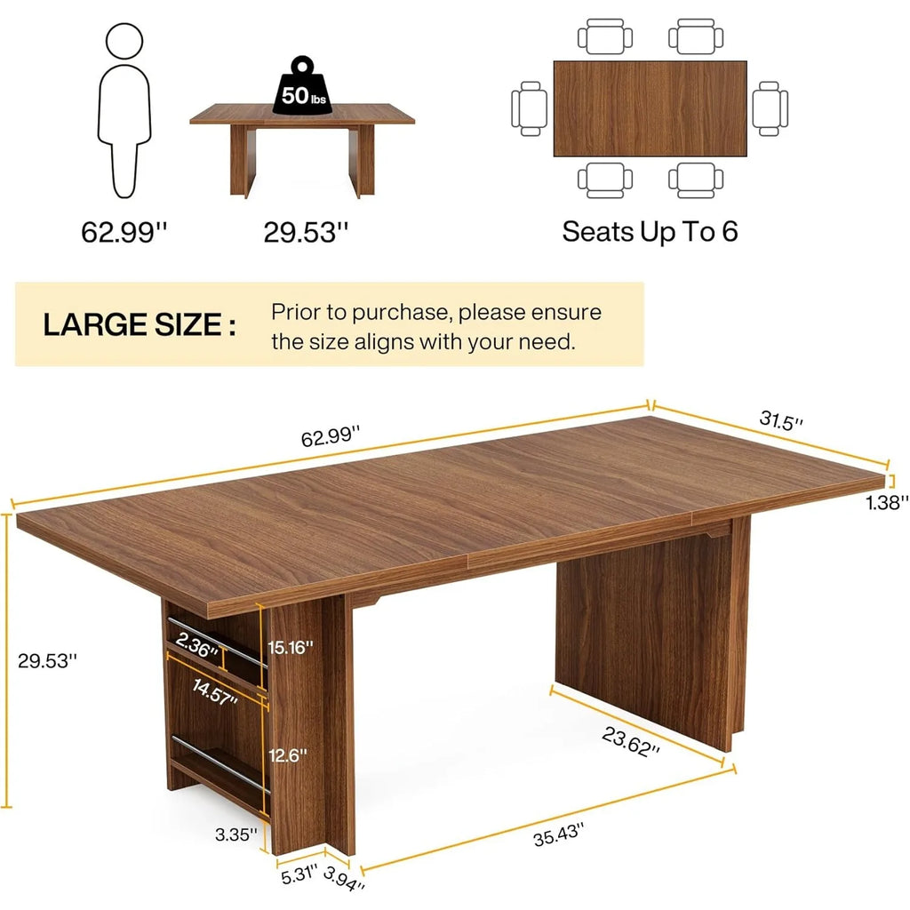 Farmhouse Dining Table with Storage
