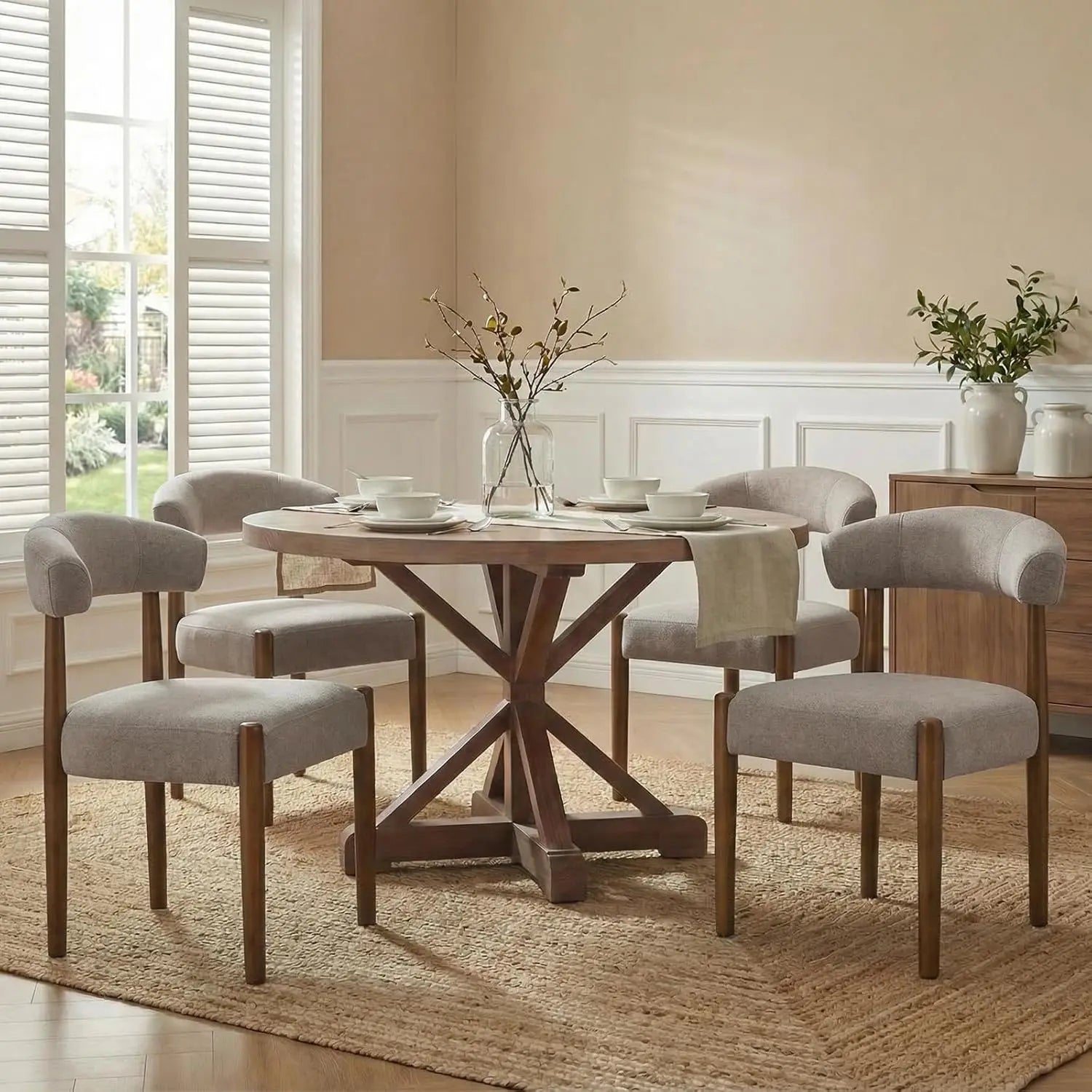 Walnut Dining Chairs Set of 4