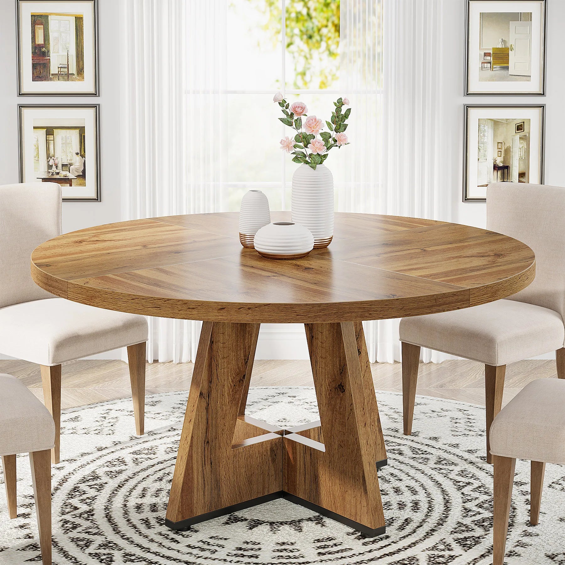 Farmhouse Round Dining Table
