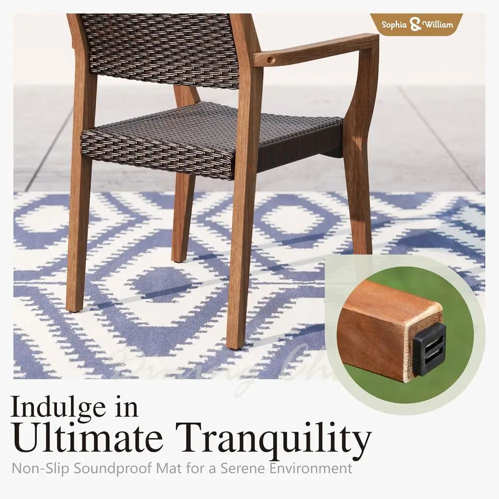 Outdoor Wicker Dining Chairs Set of 2