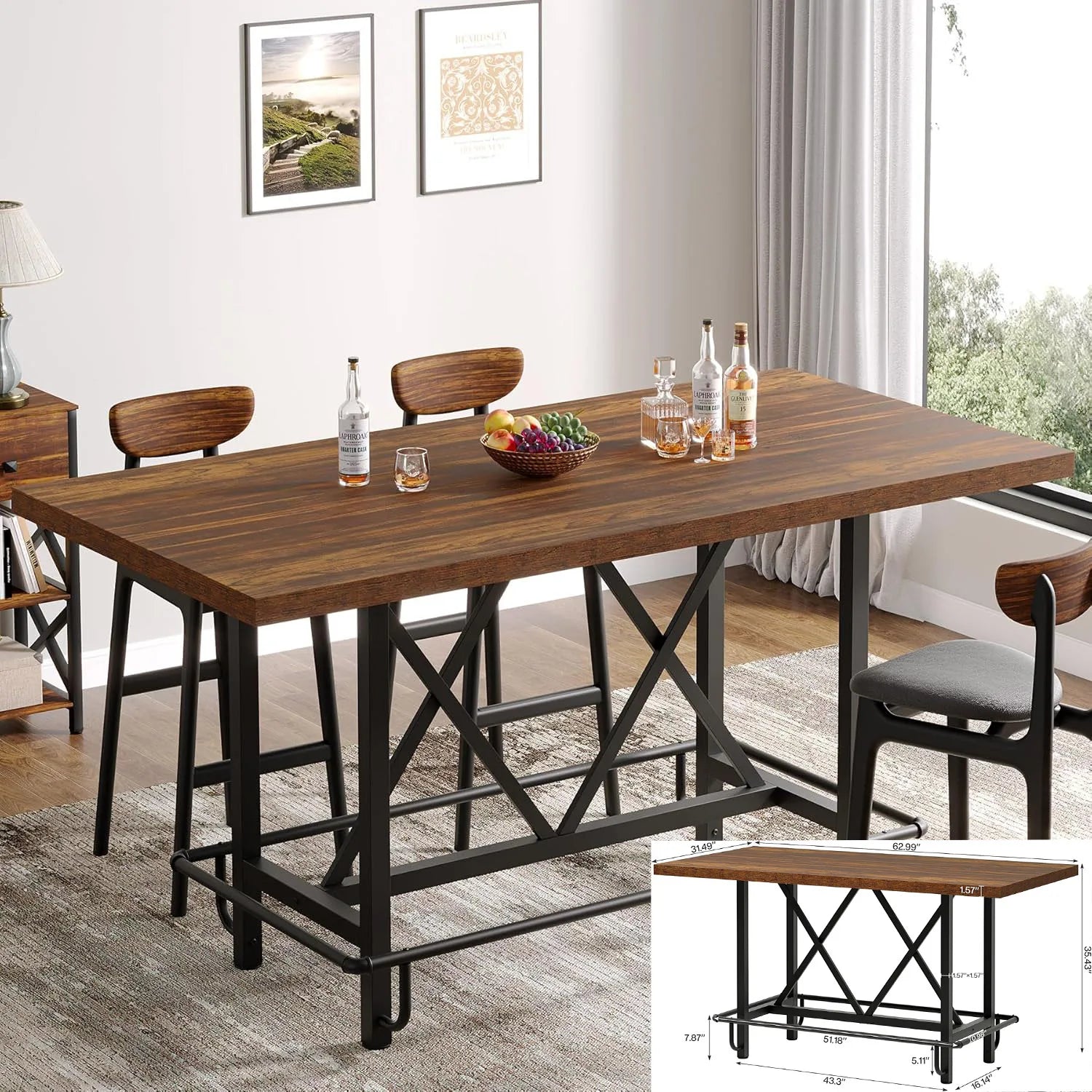 Farmhouse Dining Table for 4–6
