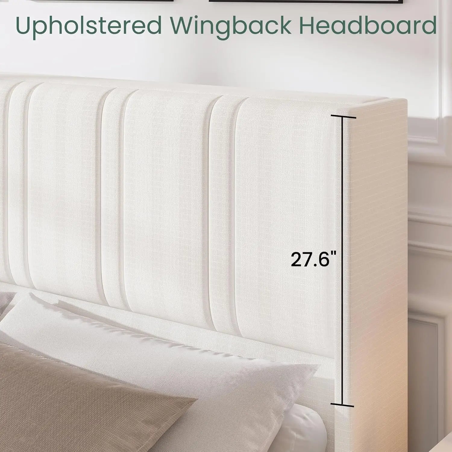 King Storage Bed with Wingback Headboard