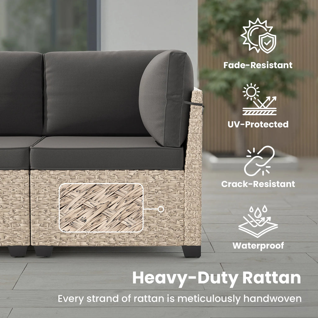 Tempered Glass Patio Sofa Set