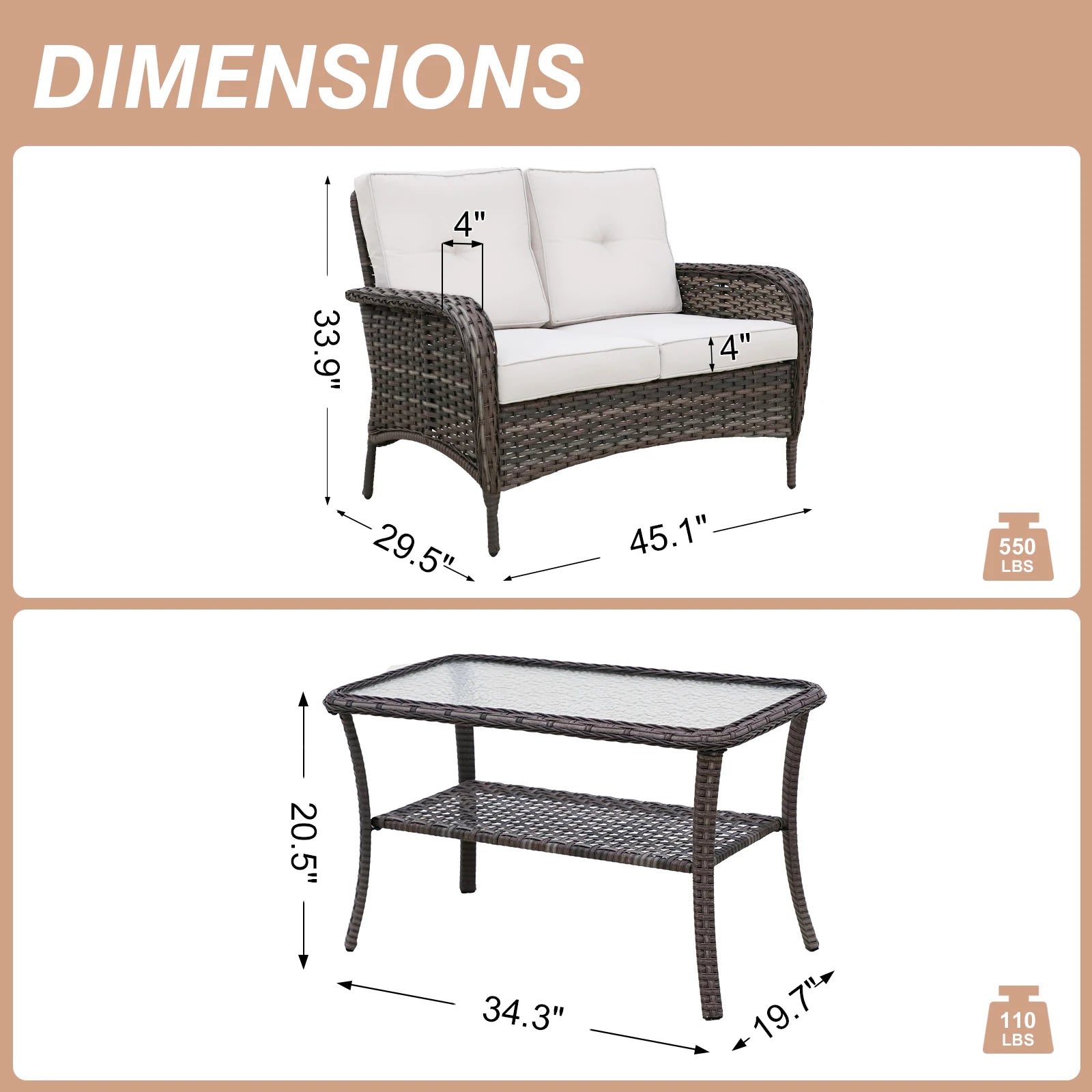 Vintage Patio Bistro Set