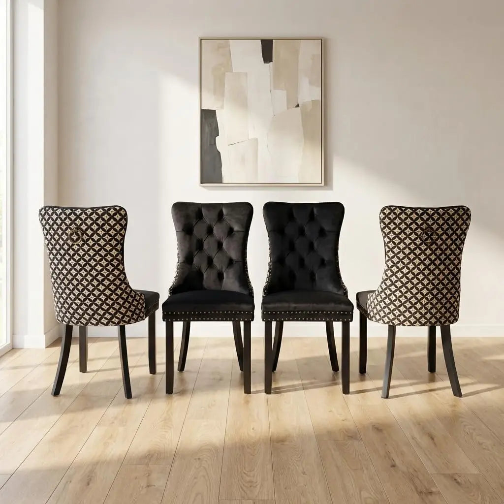 Tufted Velvet Dining Chairs Set of 4