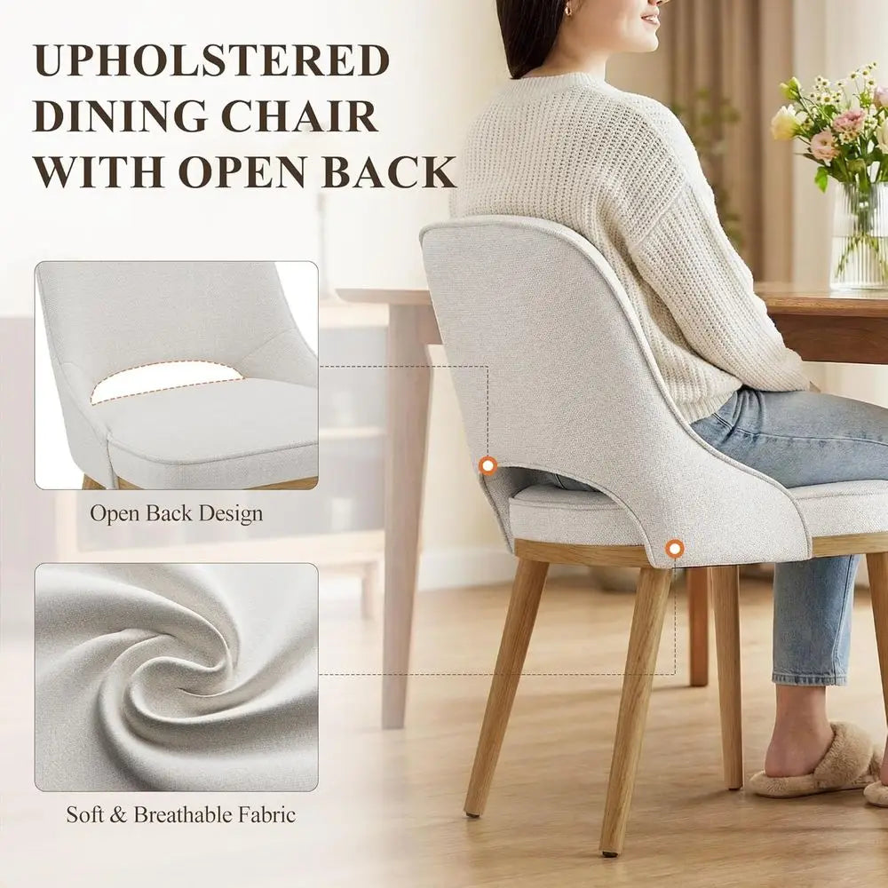 Curved Back Dining Chairs Set of 6