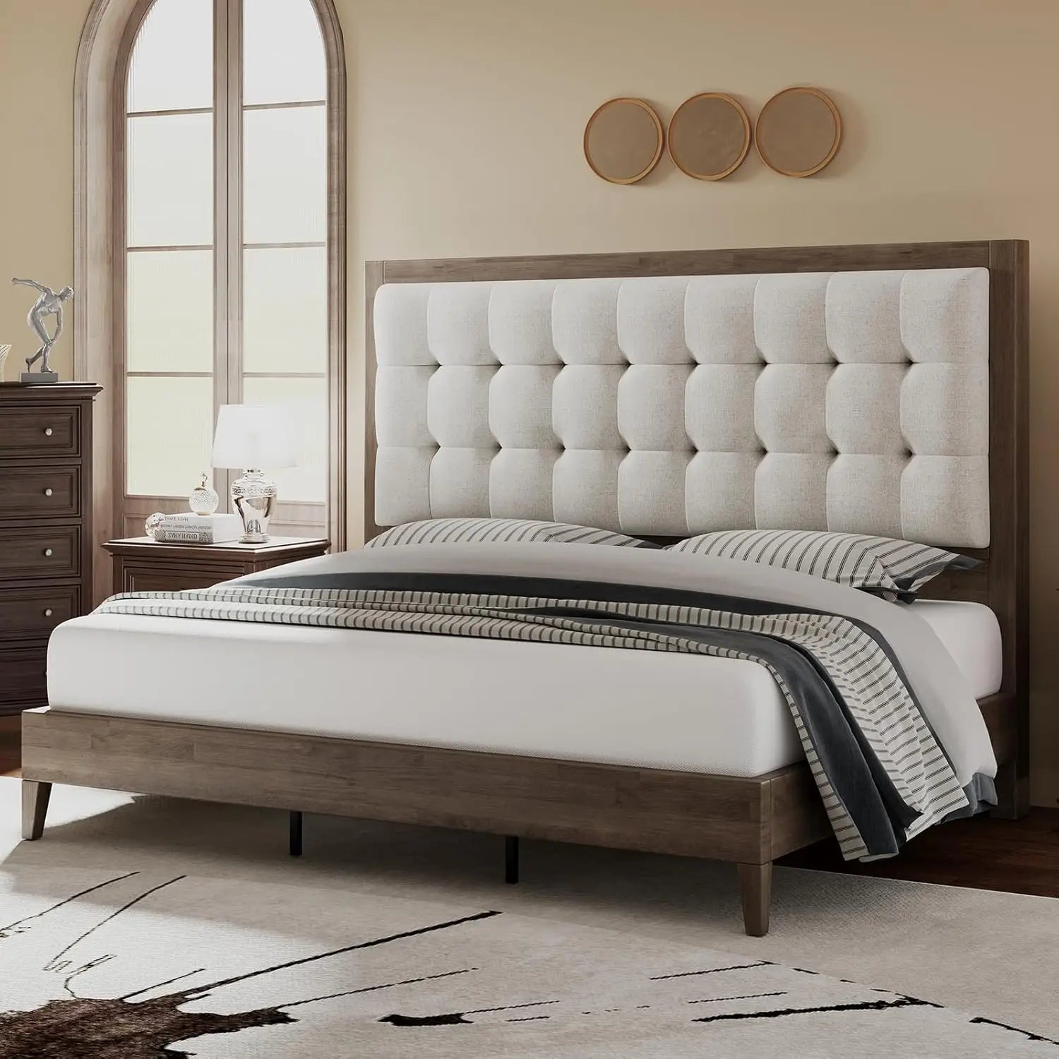 Solid Wood King Platform Bed