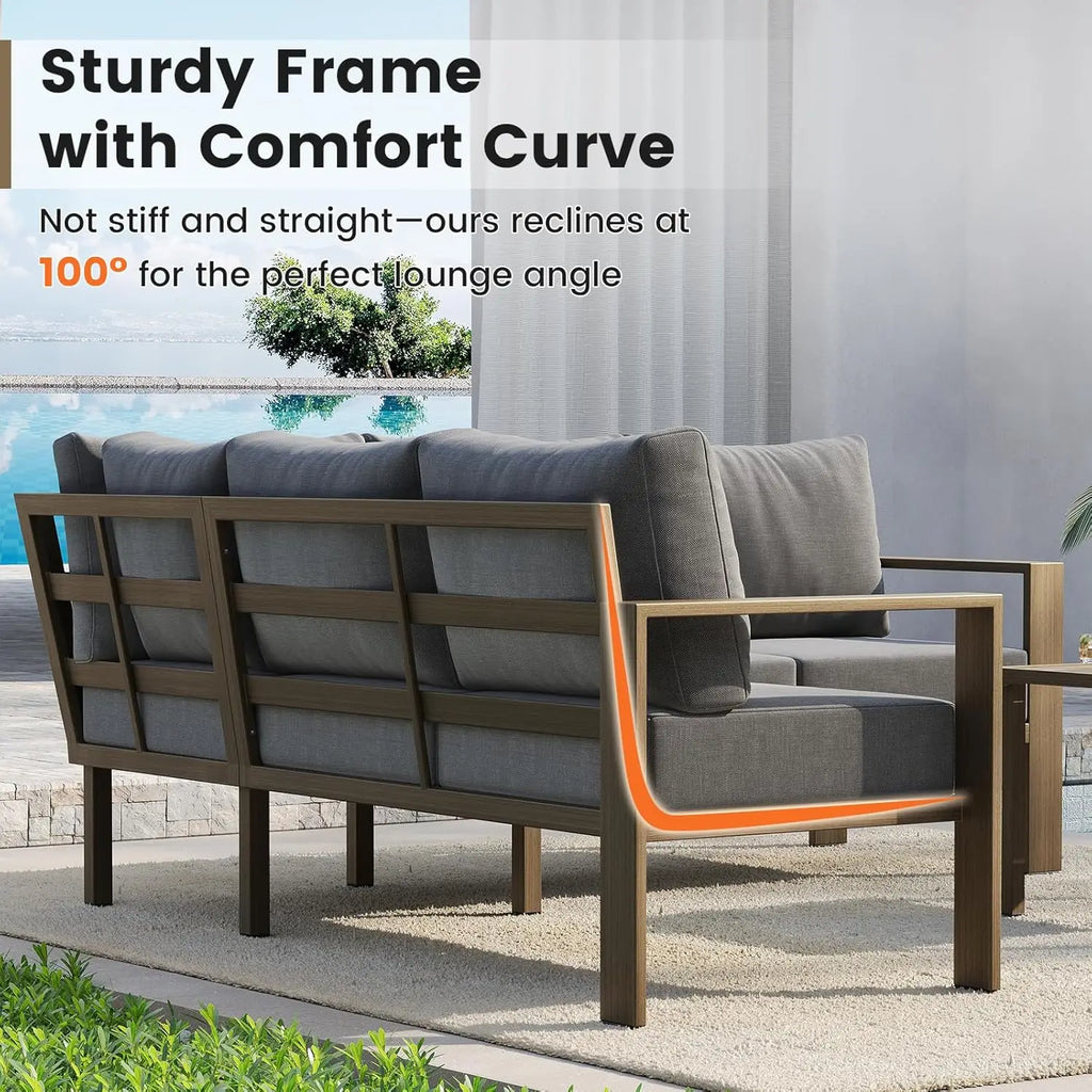 Metal Patio Sectional Sofa Set