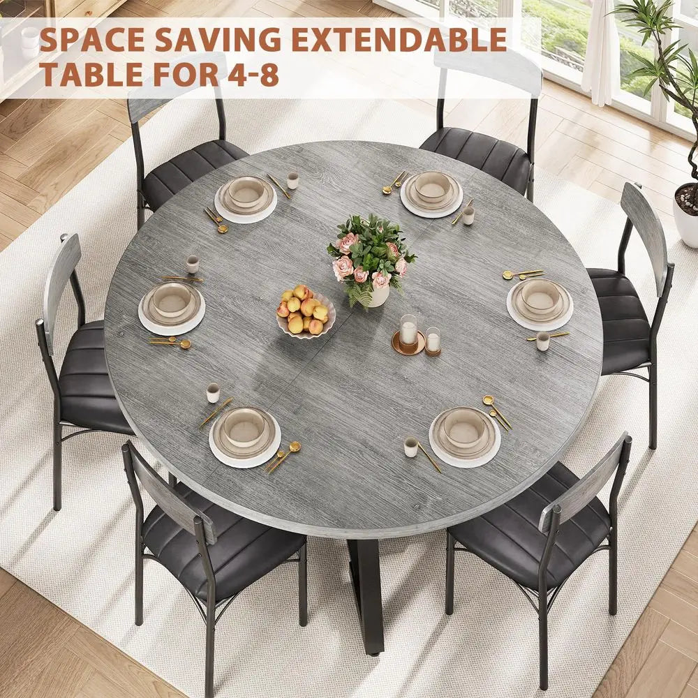 Extendable Round Dining Table