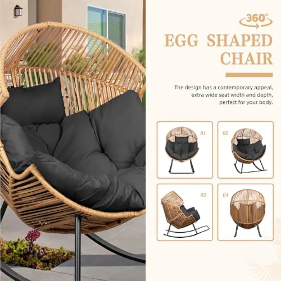 Wicker Egg Rocking Chair