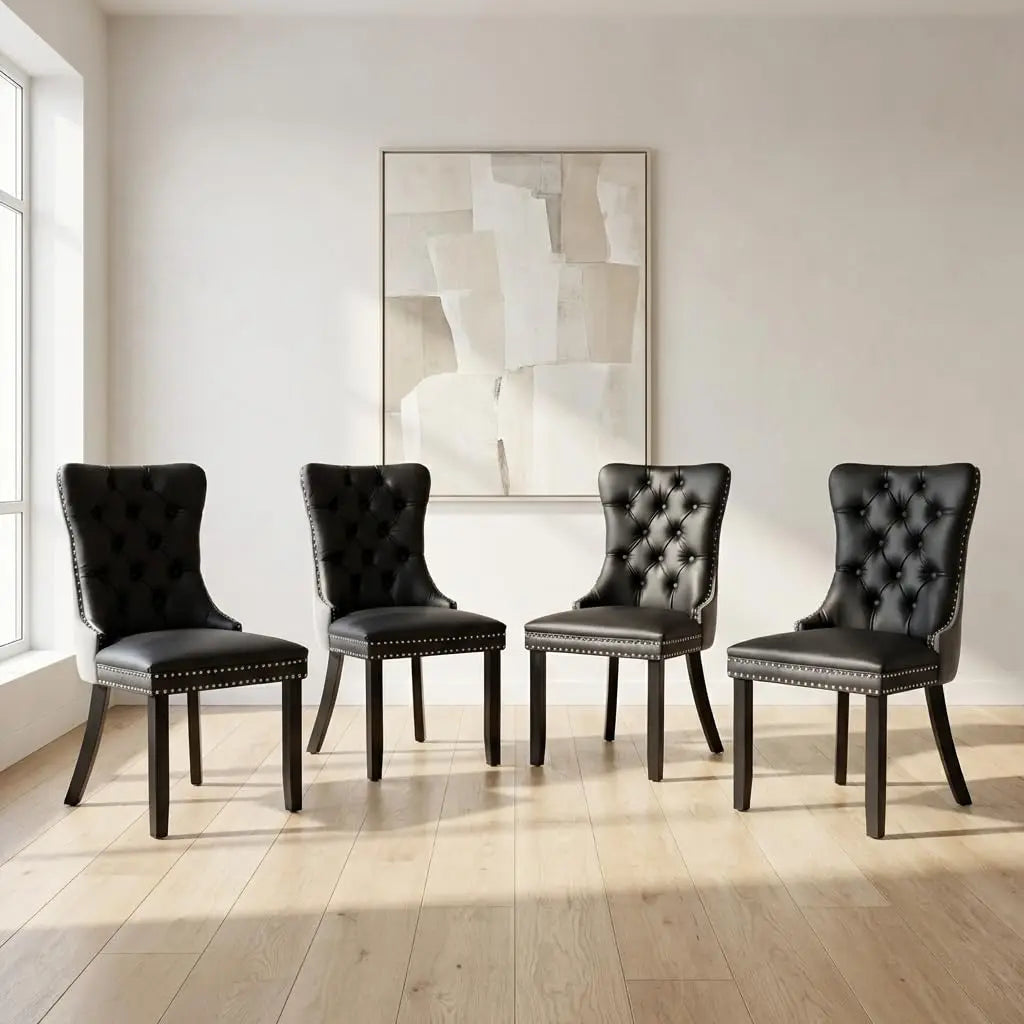 Tufted Velvet Dining Chairs Set of 4