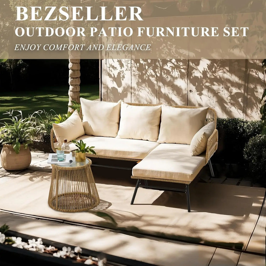 L-Shaped Patio Lounge Set