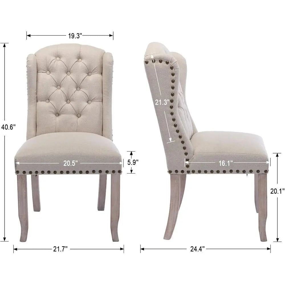 Wingback Arm Dining Chairs Set of 6