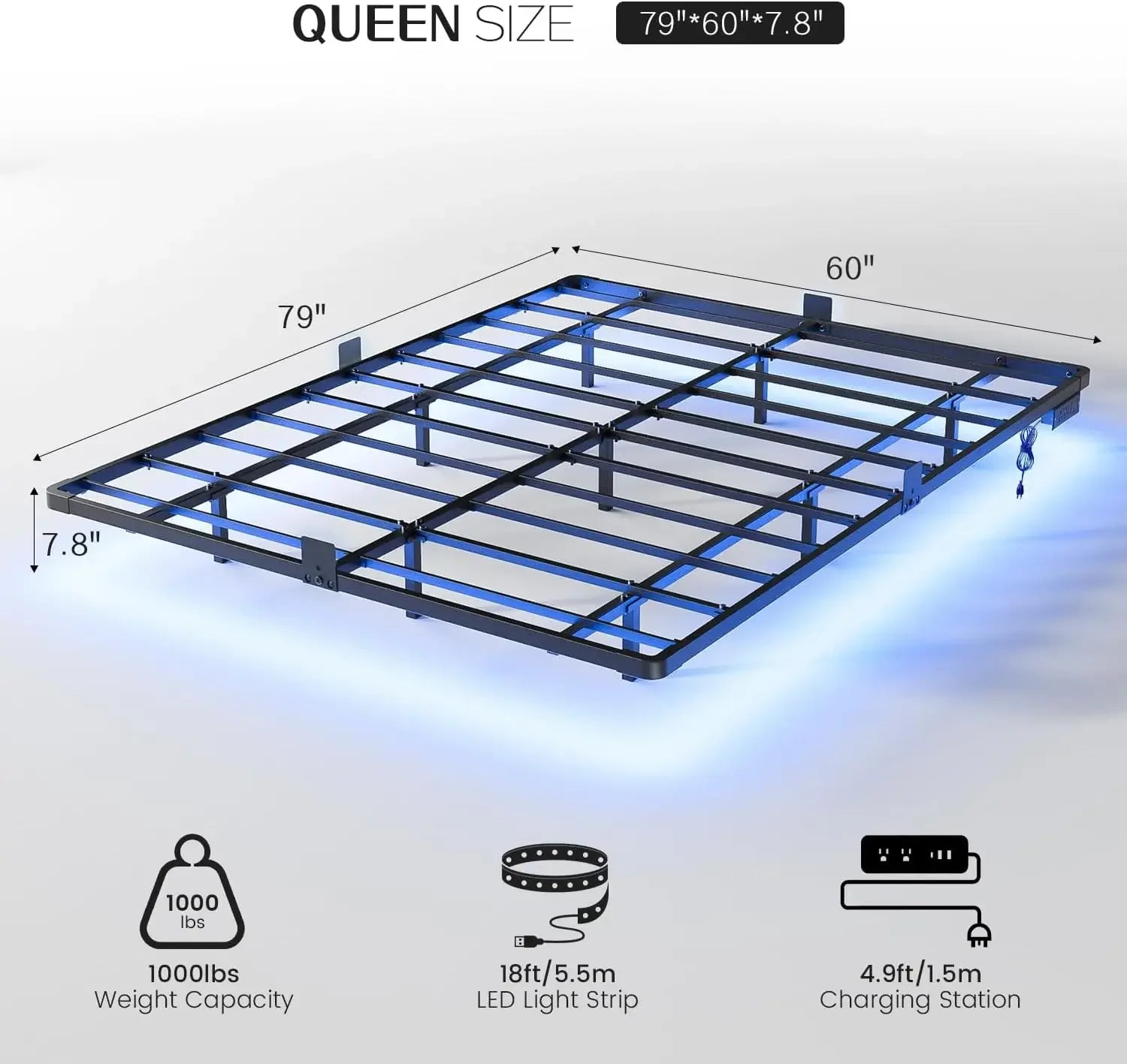 Floating LED Bed Frame