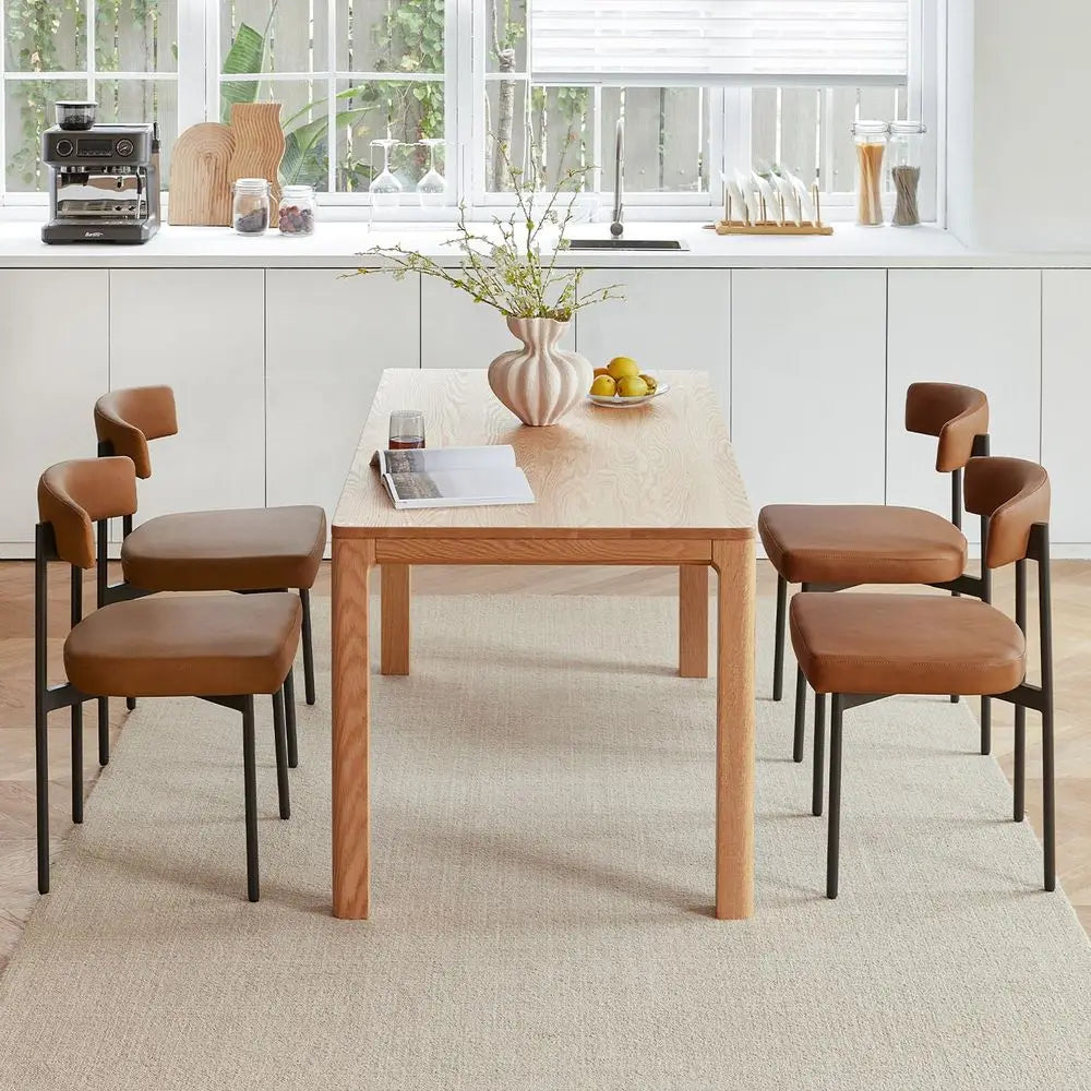 Faux Leather Dining Chairs Set of 4