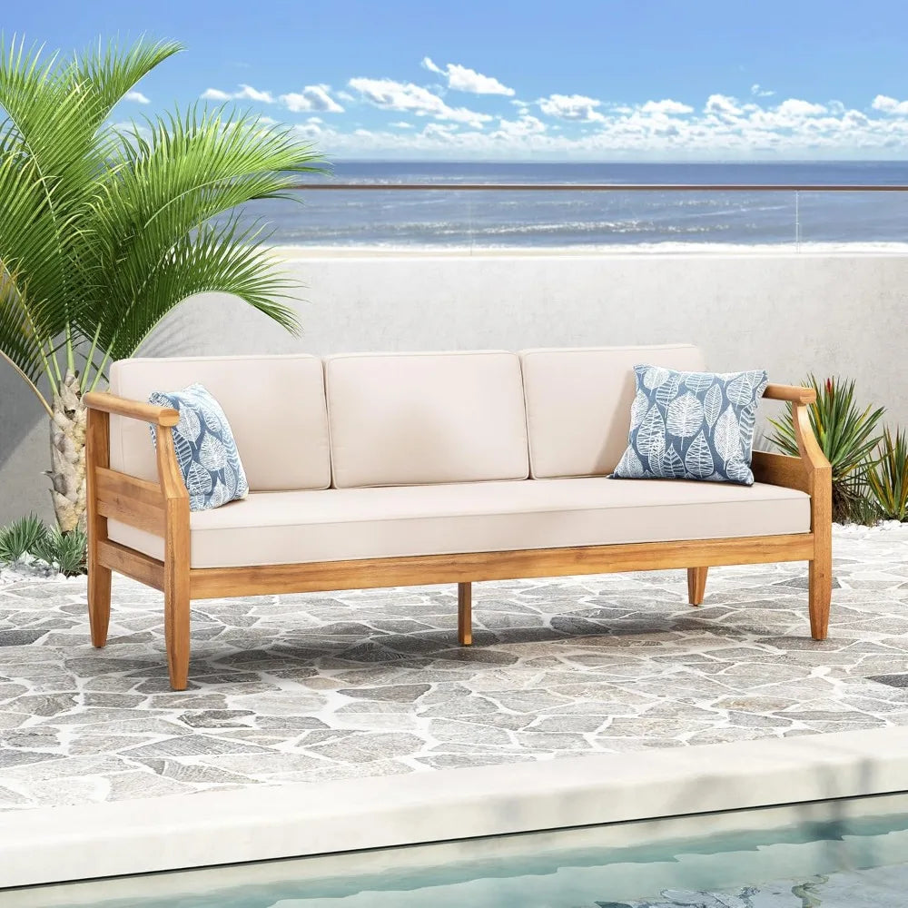Acacia Wood Outdoor Bench Sofa