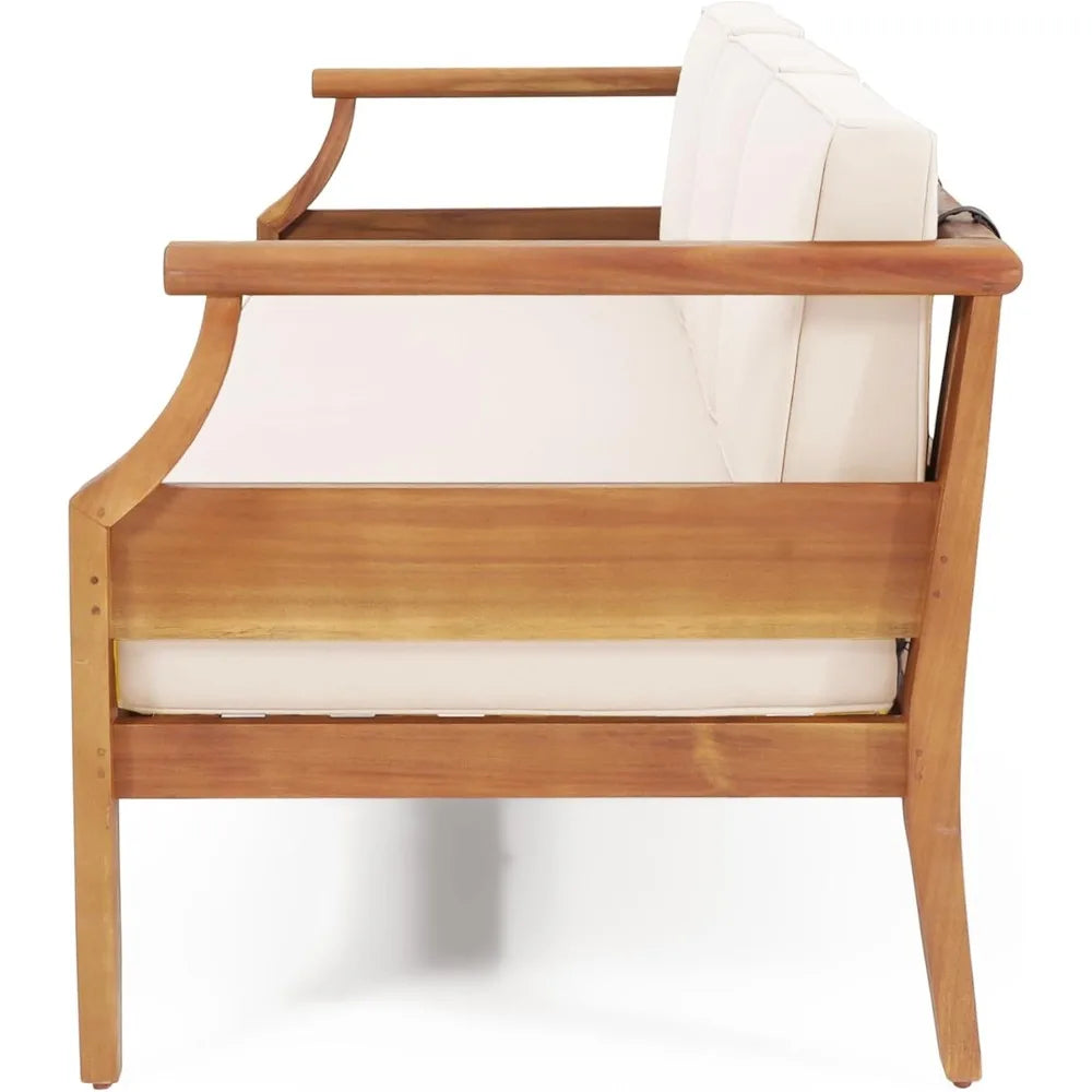 Acacia Wood Outdoor Bench Sofa