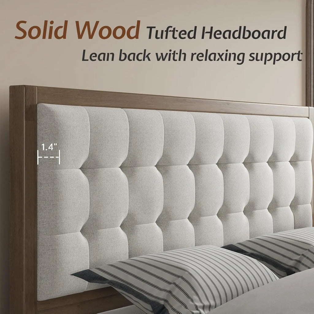 Solid Wood King Platform Bed