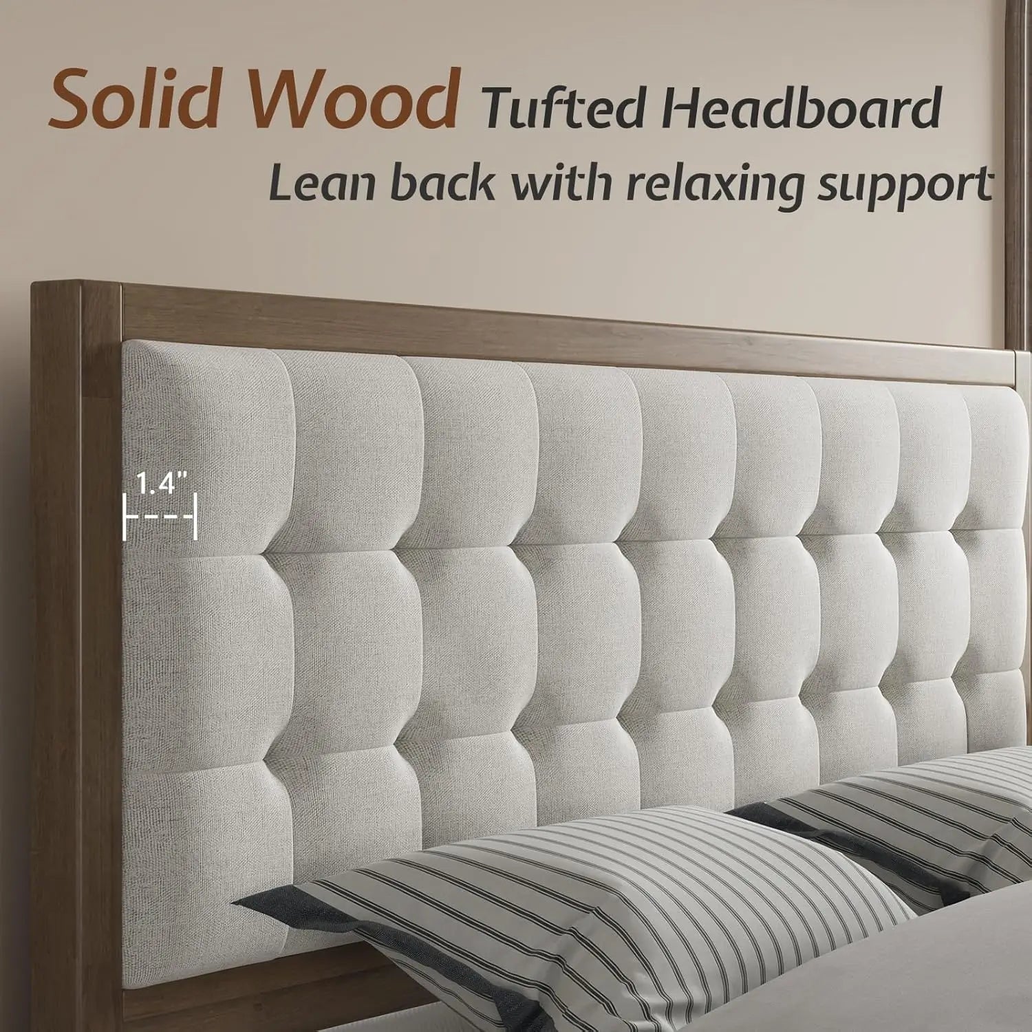 Solid Wood King Platform Bed