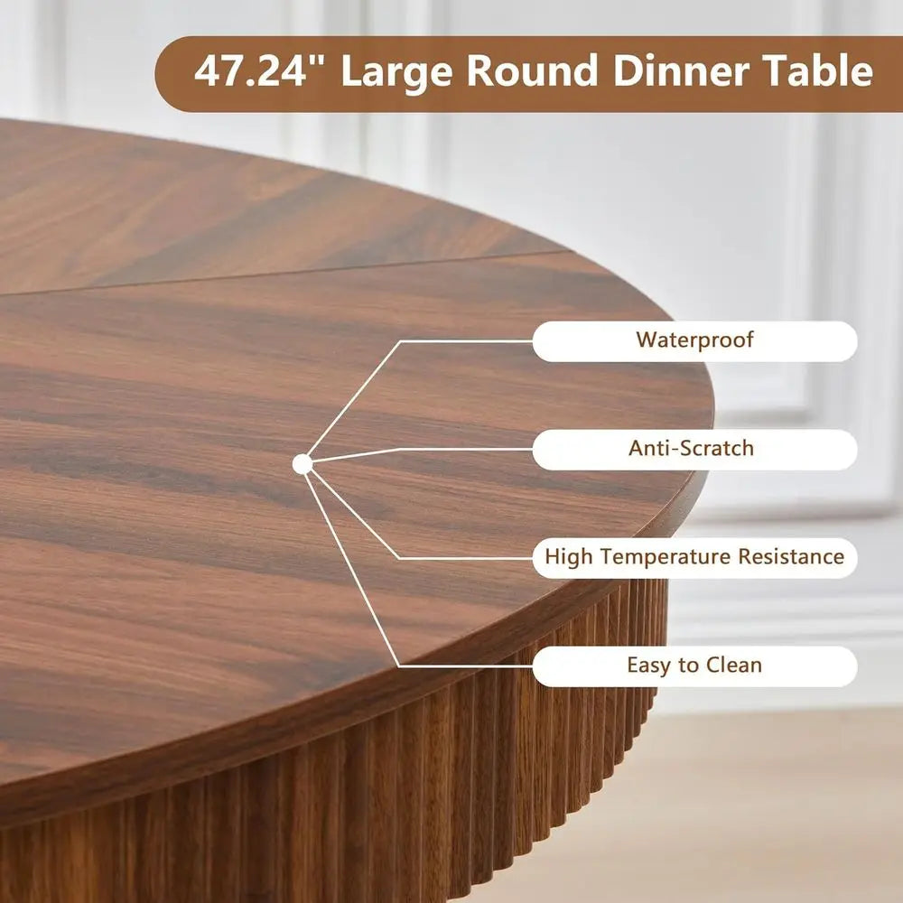 Walnut Round Dining Table
