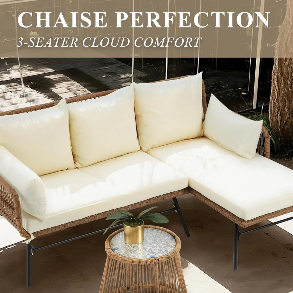 L-Shaped Patio Lounge Set