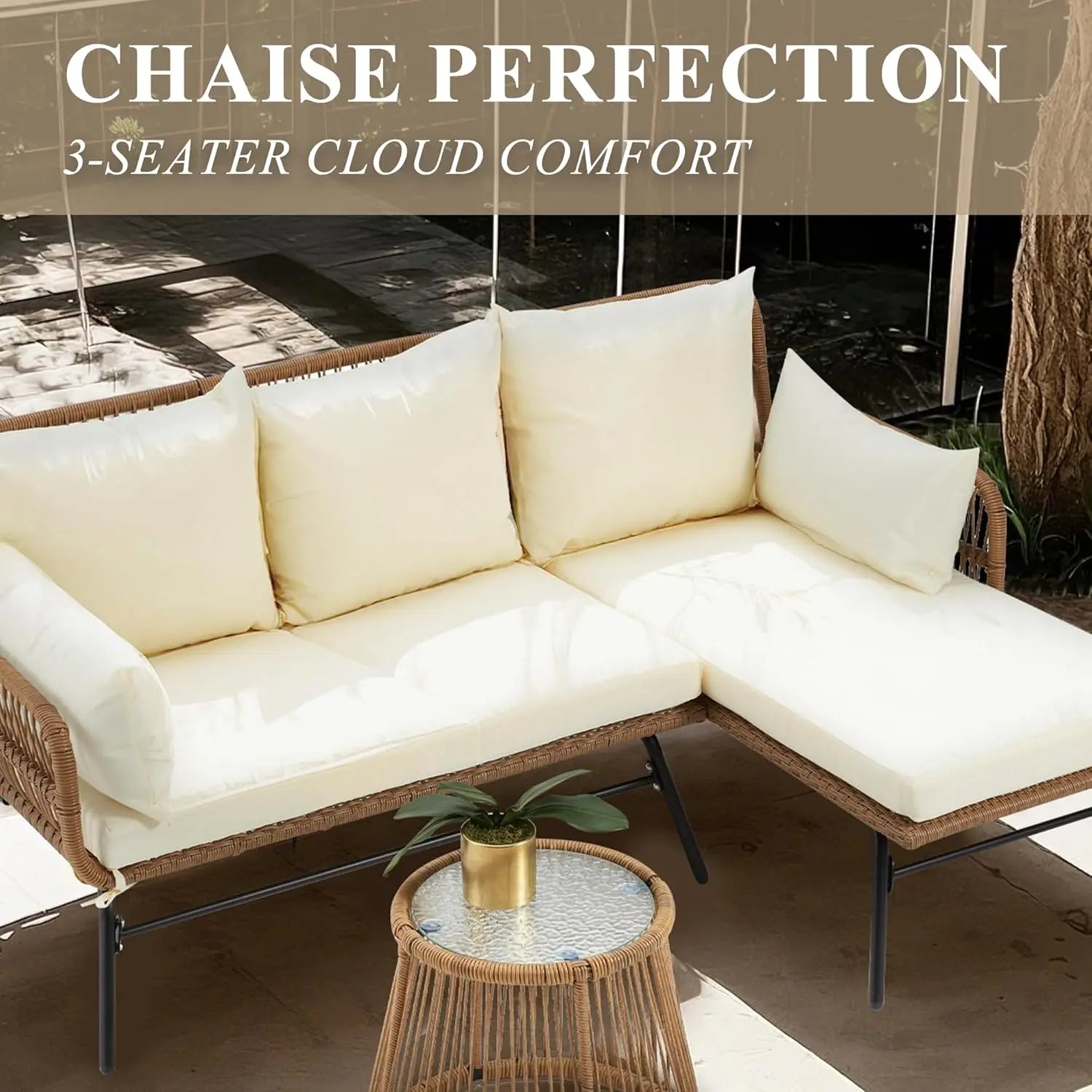 L-Shaped Patio Lounge Set
