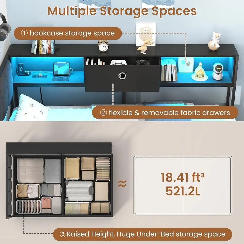 Twin Storage Daybed with Charging Station