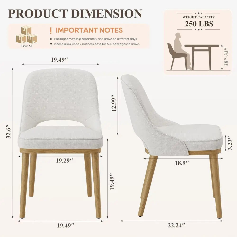 Curved Back Dining Chairs Set of 6
