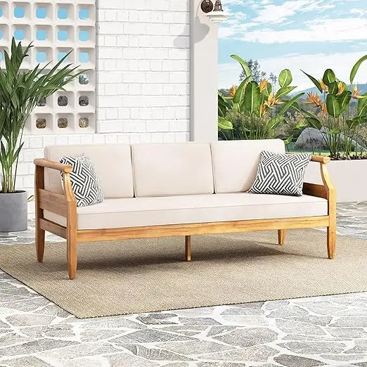 Acacia Wood Outdoor Bench Sofa